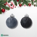 Zestaw 16 Eleganckich Bombek Kamai Christmas Decoration o Średnicy 4 cm Kolor Antracyt