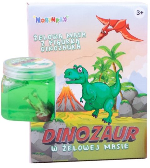 MASA SLIME W SŁOICZKU GLUTEK DINOZAUR WZORY KOLORY